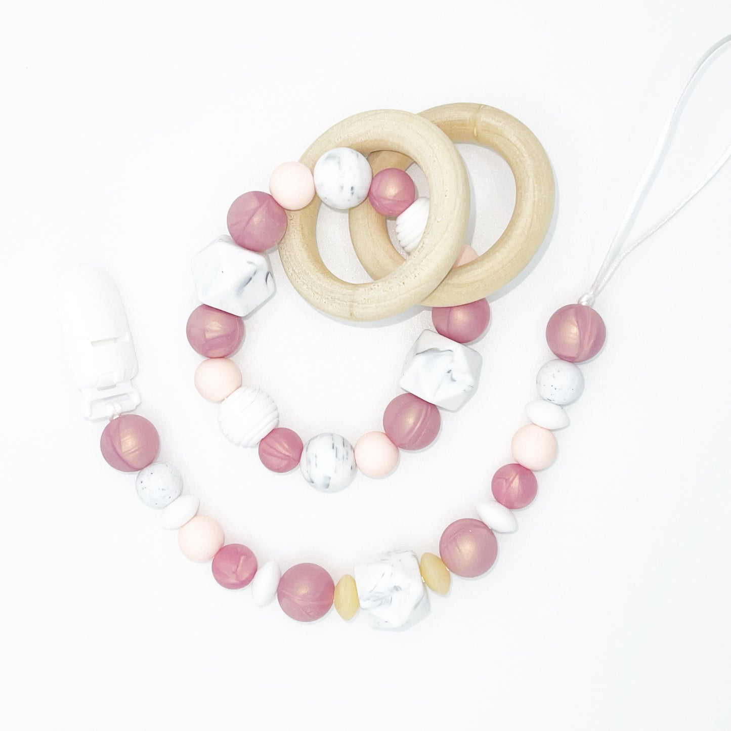 Handmade Pacifier Lanyard & Rattle Sets