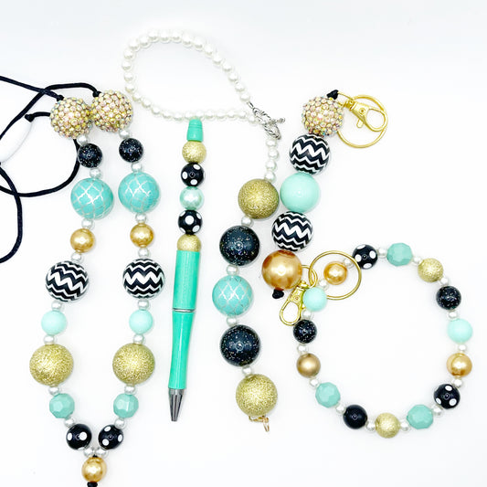 Work Bundle - Mint, Black, and Gold