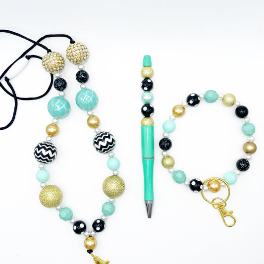 Work Bundle - Mint, Black, and Gold